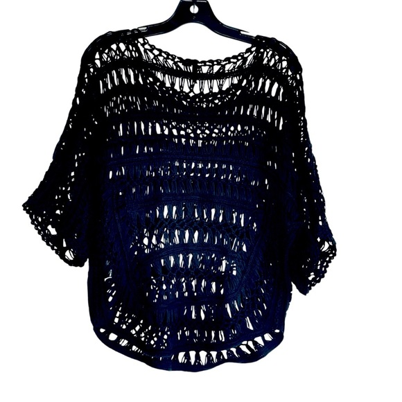 ETHYL TUBULAR YARN 100% COTTON BOAT NECK SWEATER, BLACK SIZE L - Picture 1 of 13